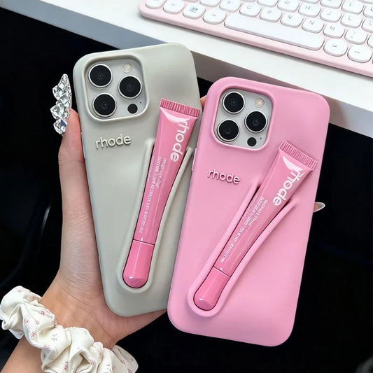Hot Brand Lemontini Phone Case for IPhone 11 12 13 14 15 16 Pro Max Plus 17 Air Makeup Lip Gloss Silicone Cover with Lip Glaze