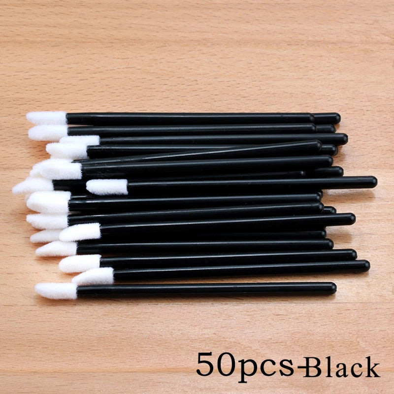 50pcs Disposable Lip Brushes Eyelash Applicator Mascara Wands Brush Lipstickers Wands  Makeup Tools EyelashExtension Supplies