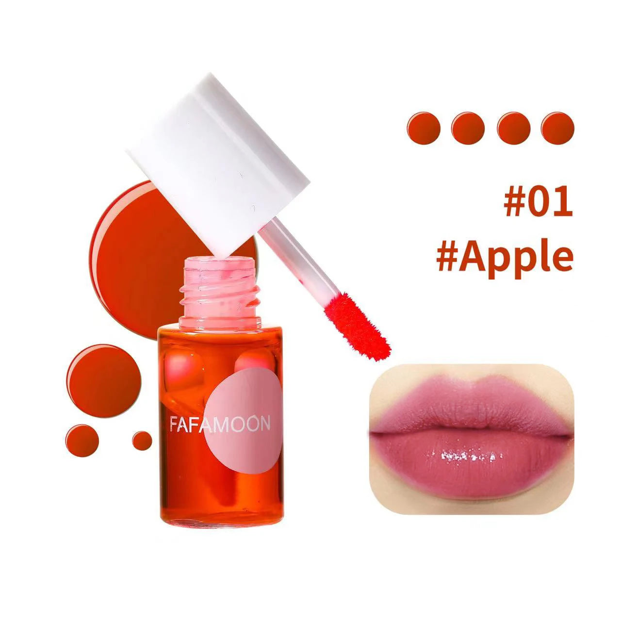 4 color Fruity Lip Tint Water Gloss Tint,Moisturizing Waterproof Liquid Lipstick, Non-Stick,High Pigment,Long-Lasting Colors.