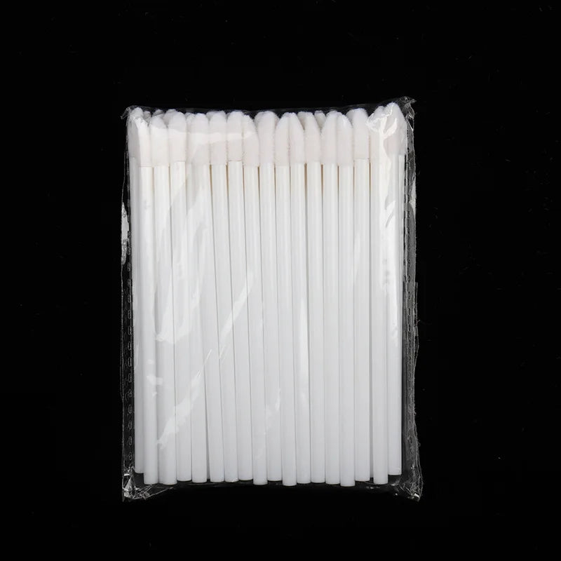 50 Pcs Disposable Lip Brush Makeup Tools Hollow Lip Wands Nylon Lip Gloss Stick Applicator Lipstick Wands Set Cosmetic Tools