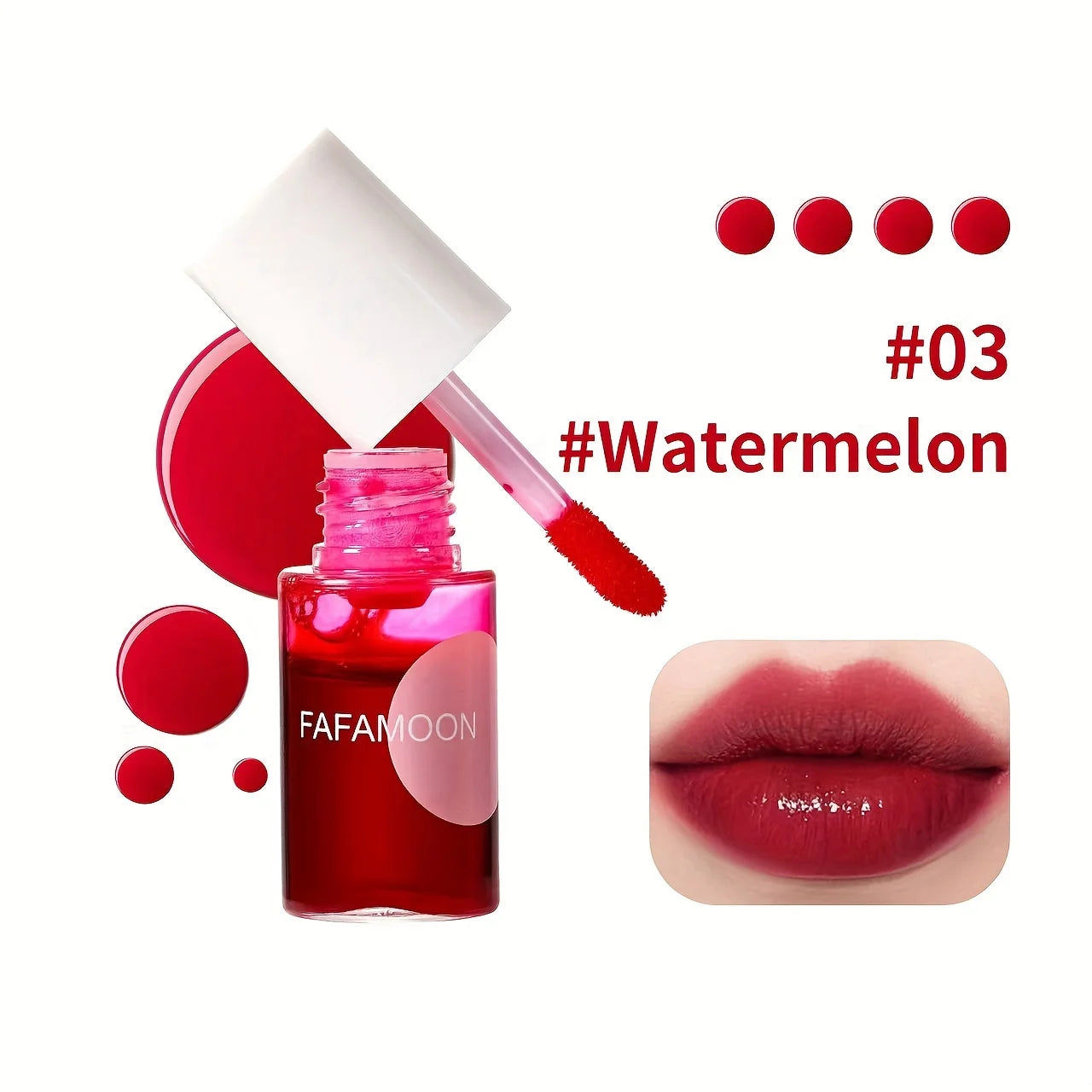 4 color Fruity Lip Tint Water Gloss Tint,Moisturizing Waterproof Liquid Lipstick, Non-Stick,High Pigment,Long-Lasting Colors.